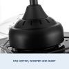 42 in. Black Frame Retractable Ceiling Fan with Remote Control