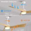 52 Inch Matt White Ceiling Fan Light With 6 Speed Remote Energy-saving DC Motor