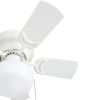 Hero 28" White Low Profile Ceiling Fan with Light