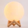 3D USB LED Night Lunar Light Printing Moon Lamp Moonlight Touch 3 Color Changing