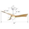 52 Inch Matt White Ceiling Fan Light With 6 Speed Remote Energy-saving DC Motor