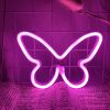 1pc, Butterfly LED Neon Sign, USB Or Battery Powered Neon Sign, Bedroom Decor, Wedding Decor, Birthday Decor, Party Decor, Wedding Supplies, Game Room
