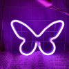 1pc, Butterfly LED Neon Sign, USB Or Battery Powered Neon Sign, Bedroom Decor, Wedding Decor, Birthday Decor, Party Decor, Wedding Supplies, Game Room