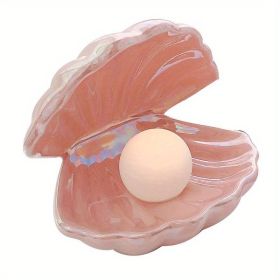 1 Pack, Net Celebrity Creative Nordic Style Dream Shell Light, Button Battery Night Light Bedroom Bedside Pearl Lamp, Girl Dream Ceramic Lamp Desktop (Items: Shell Lamp (pink) / 1 Pack)
