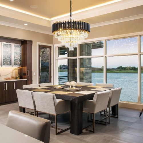 Modern American pendant diamond crystal chandelier -8 bulbs