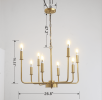 Modern American candle-shaped golden iron chandelier -8 bulbs -E12 lamp holder