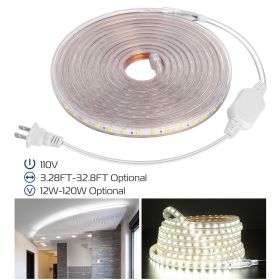 16.4ft/5m LED Strip Light 110V IP65 Waterproof 2500LM Dimmable Rope Light SMD 5050 6000K Cold White Warm (Light color: Cold, size: 5M)