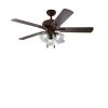 Bennett 52" Bronze Ceiling Fan, 5 Blade, 3 Light LED, Reverse Airflow