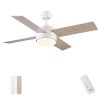 44 In Intergrated LED Ceiling Fan with Black /White  ABS Blade