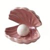 1 Pack, Net Celebrity Creative Nordic Style Dream Shell Light, Button Battery Night Light Bedroom Bedside Pearl Lamp, Girl Dream Ceramic Lamp Desktop