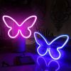 1pc, Butterfly LED Neon Sign, USB Or Battery Powered Neon Sign, Bedroom Decor, Wedding Decor, Birthday Decor, Party Decor, Wedding Supplies, Game Room