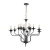 Retro American style stamen-shaped iron chandelier -12 bulbs -E12 lamp holder