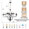 Retro American style stamen-shaped iron chandelier -12 bulbs -E12 lamp holder