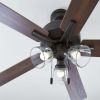 Bennett 52" Bronze Ceiling Fan, 5 Blade, 3 Light LED, Reverse Airflow