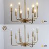 Modern American candle-shaped golden iron chandelier -8 bulbs -E12 lamp holder