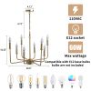 Modern American candle-shaped golden iron chandelier -8 bulbs -E12 lamp holder