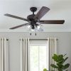 Bennett 52" Bronze Ceiling Fan, 5 Blade, 3 Light LED, Reverse Airflow