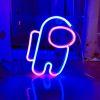 1pc, Neon Sign Space Man Shape Lamp, Size 9.8x6.8in(about 25x17.5cm) For Wall Decoration,USB Or Battery Powered LED Space Man Neon Sign Suitable For B