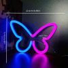 1pc, Butterfly LED Neon Sign, USB Or Battery Powered Neon Sign, Bedroom Decor, Wedding Decor, Birthday Decor, Party Decor, Wedding Supplies, Game Room