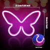 1pc, Butterfly LED Neon Sign, USB Or Battery Powered Neon Sign, Bedroom Decor, Wedding Decor, Birthday Decor, Party Decor, Wedding Supplies, Game Room