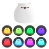 Child Led Night Silicone Light, USB Rechargeable Touch Sensor Colorful Lamp For Kids, Bedroom Bedside Touch Animal Bear Lantern Table Lamps Children's