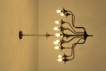 Retro American style stamen-shaped iron chandelier -12 bulbs -E12 lamp holder